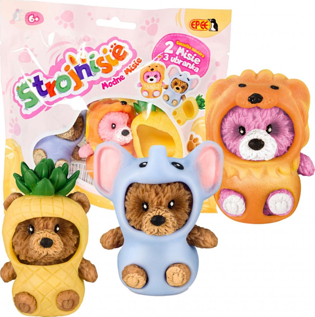 Figurka Epee EPEE Strojnisie Modne Misie 2pak - Słonik + Lew + ubranko Ananas 094084 1