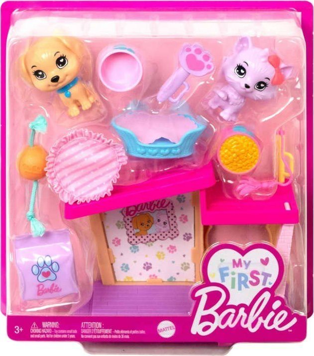Lalka Barbie Mattel Barbie Moja Pierwsza Barbie Zwierzątka i akcesoria dla maluszków HMM62 HMM60 MATTEL 1