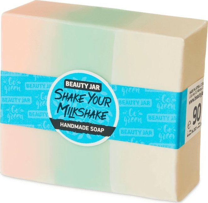 Beauty Jar Glicerynowe mydło w kostce o zapachu truskawek ze śmietaną Beauty Jar Shake Your Milkshake Handmade Soap 1