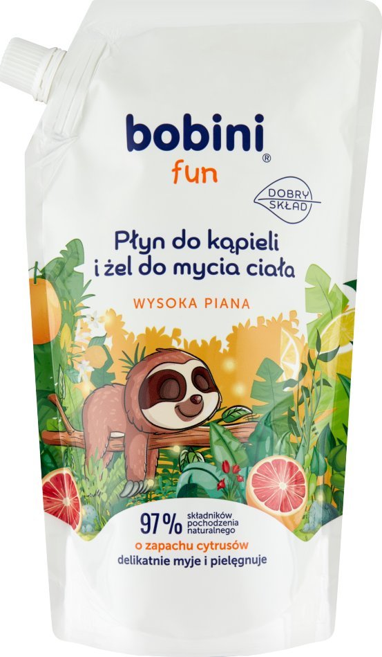 Bobini bobini Fun Płyn do kąpieli i żel do mycia ciała o zapachu cytrusów 500 ml 1