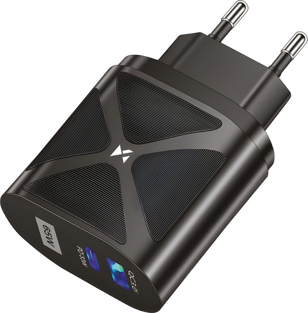 Ładowarka Braders Ładowarka Sieciowa GaN 65W z portami USB, USB C wspiera szybkie ładowanie czarna (WWCGM1) 1