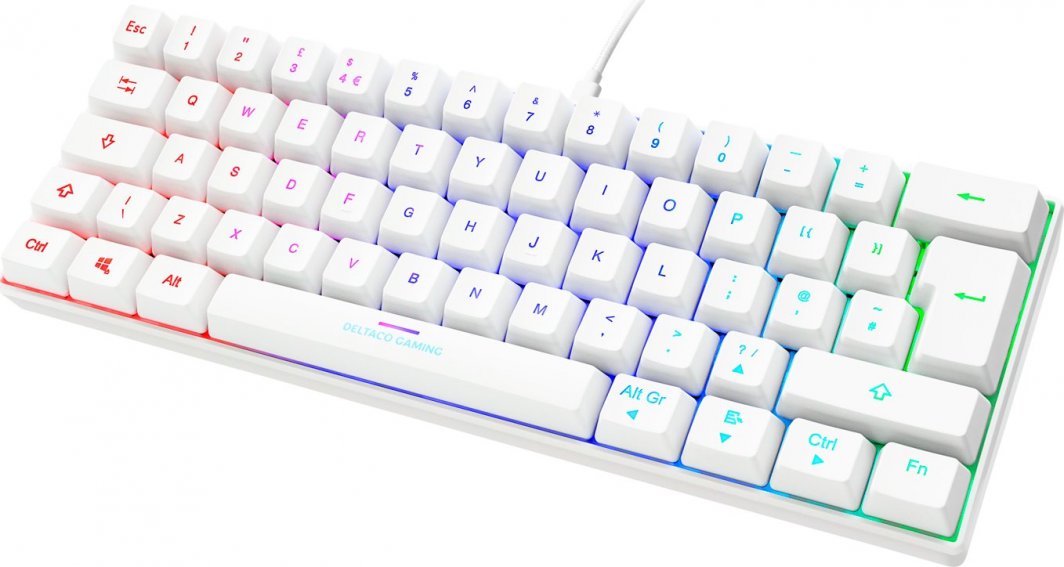 Klawiatura Deltaco Deltaco Gaming GAM-075-W-UK RGB Biała 1