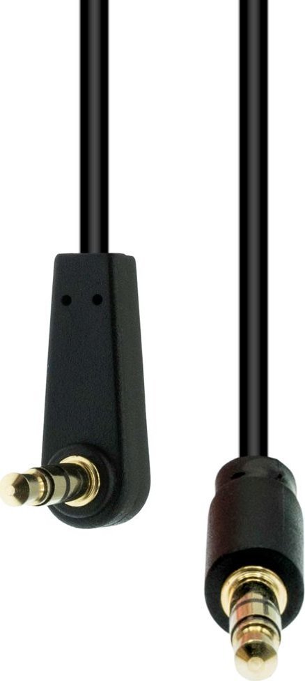 Kabel ProXtend Mini-Jack 3-Pin Angled Slim Cable M-M Black 1M 1