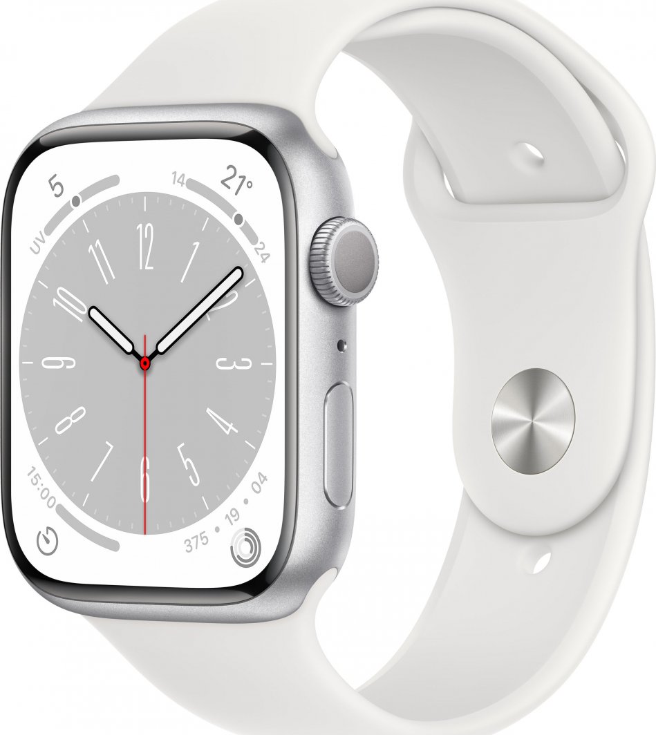 Smartwatch Apple Apple Watch Series 8 Smartwatch (silver/white, 45mm, Sport Band, Aluminum Case) MP6N3FD/A 1
