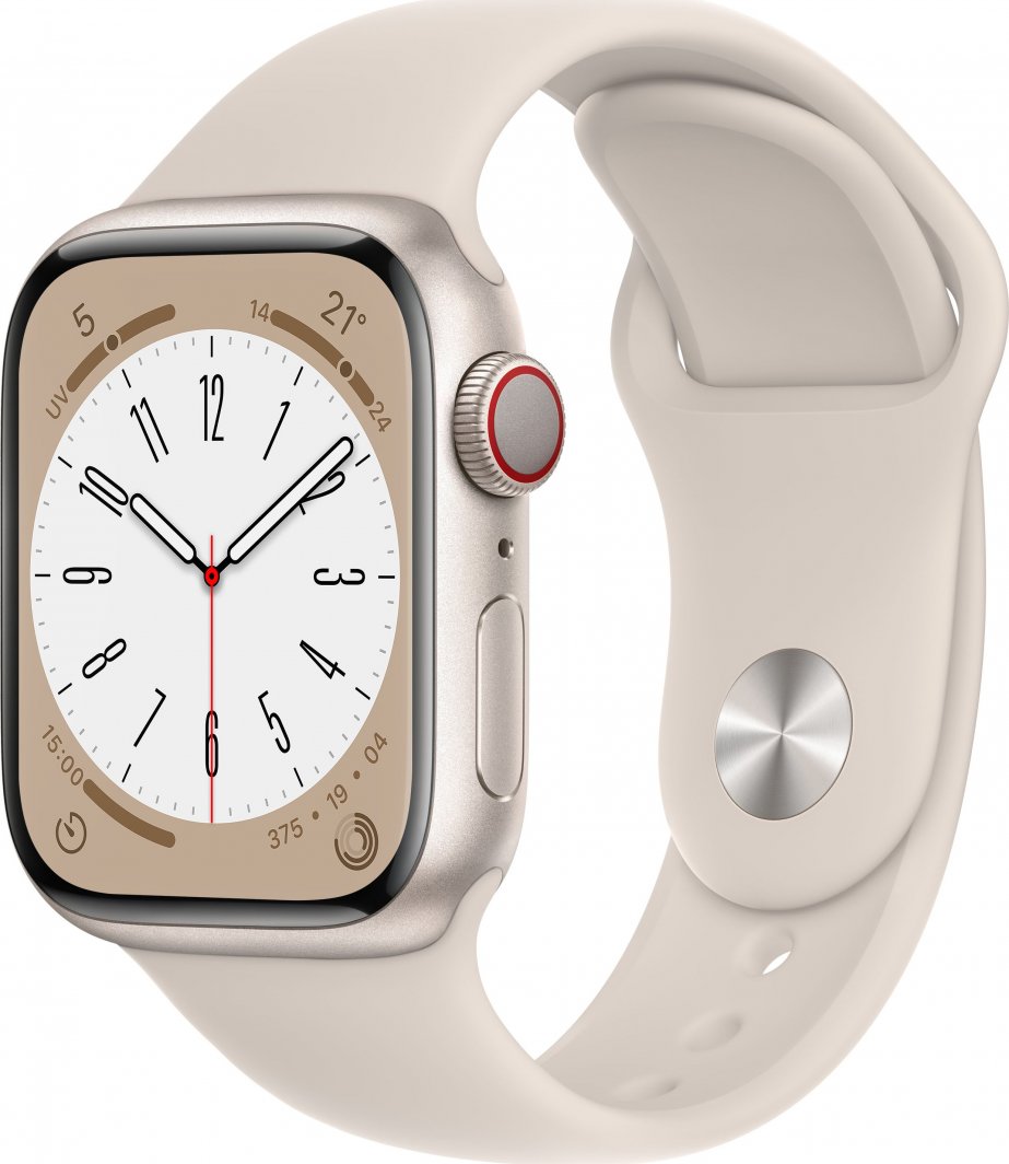 Smartwatch Apple Watch 8 GPS + Cellular 41mm Starlight Alu Sport Beżowy  (MNHY3FD/A) 1