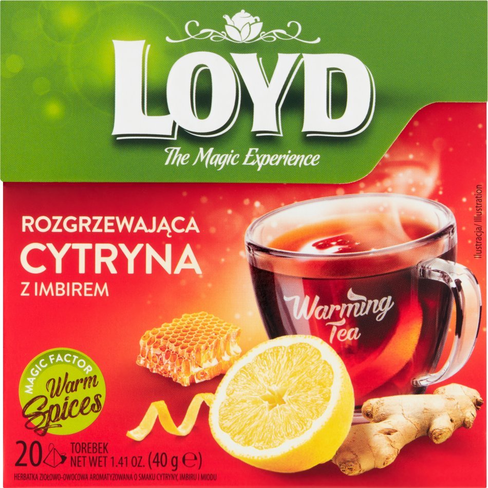 LOYD Loyd Herbatka ziołowo-owocowa rozgrzewająca cytryna z imbirem 40 g (20 x 2 g) 1
