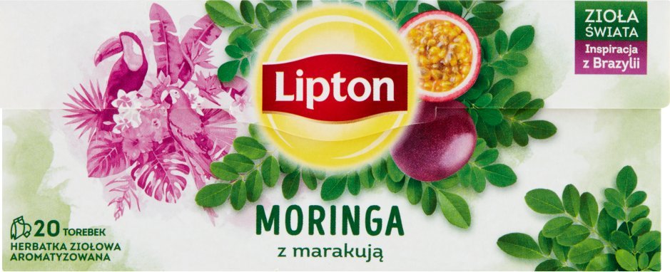 Lipton Herbatka ziołowa aromatyzowana moringa z marakują 20 torebek 1