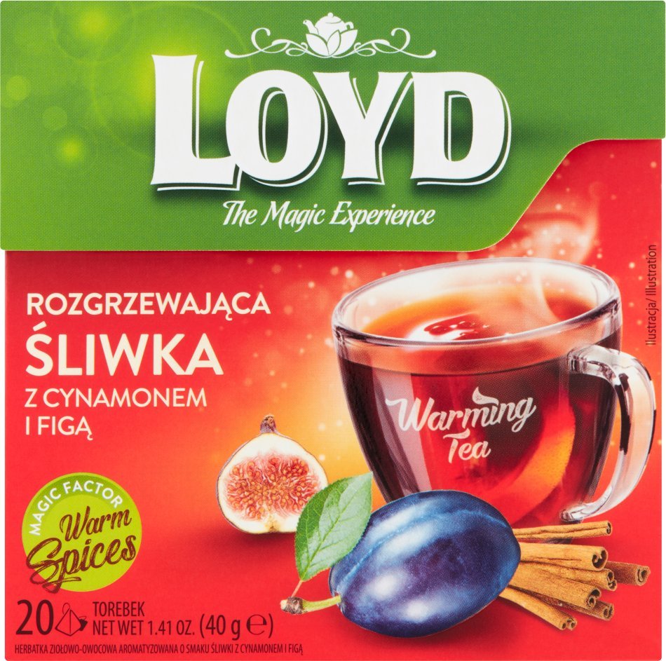 LOYD Loyd Herbatka ziołowo-owocowa rozgrzewająca śliwka z cynamonem i figą 40 g (20 x 2 g) 1