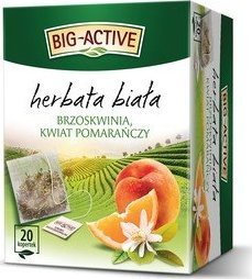 Selgros Big-Active Herbata Biała z Brzoskwinią i Kwiatem Pomarańczy (20 torebek x 1,5g) 30g 1