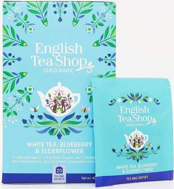 English Tea Shop HERBATA BIAŁA Z DZIKIM BZEM I BORÓWKĄ BIO (20 x 2 g) 40 g - ENGLISH TEA SHOP 1