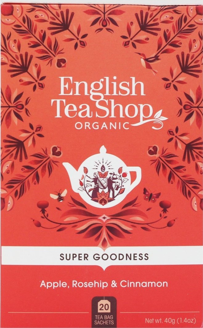 English Tea Shop Herbatka z hibiskusa z owocem dzikiej róży, jabłkiem, cynamonem i miętą pieprzową (20x2) BIO 40 g 1