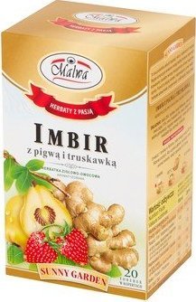 Selgros Malwa Sunny Garden Herbatka ziołowo-owocowa Imbir z pigwą i truskawką 20 torebek 40 g (20x2 g) 1