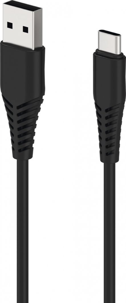 Kabel USB 2GO USB-B - USB-C 1 m Czarny (797281) 1
