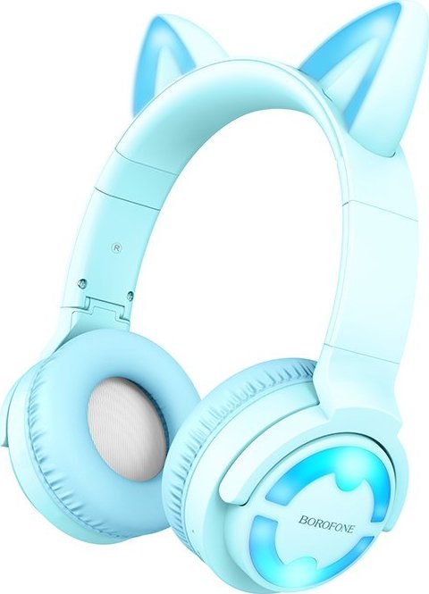 Słuchawki BOROFONE SŁUCHAWKI NAUSZNE BO15 CAT EAR BLUETOOTH NIEBIESKIE 1