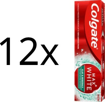 Colgate 12x Colgate pasta do zębów Max White Clay&Minerals 75ml 1