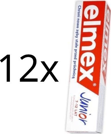 Elmex  12x ELMEX Pasta Do Zębów Dla Dziewci - Junior (6-12) -75Ml 1