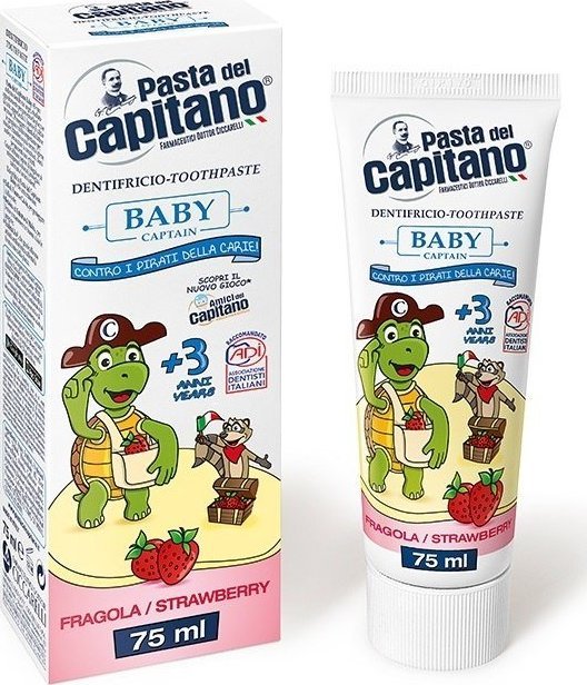 Pasta Del Capitano Pasta del Capitano Baby Captain pasta do zębów dla dzieci 3+ Truskawka 75ml 1