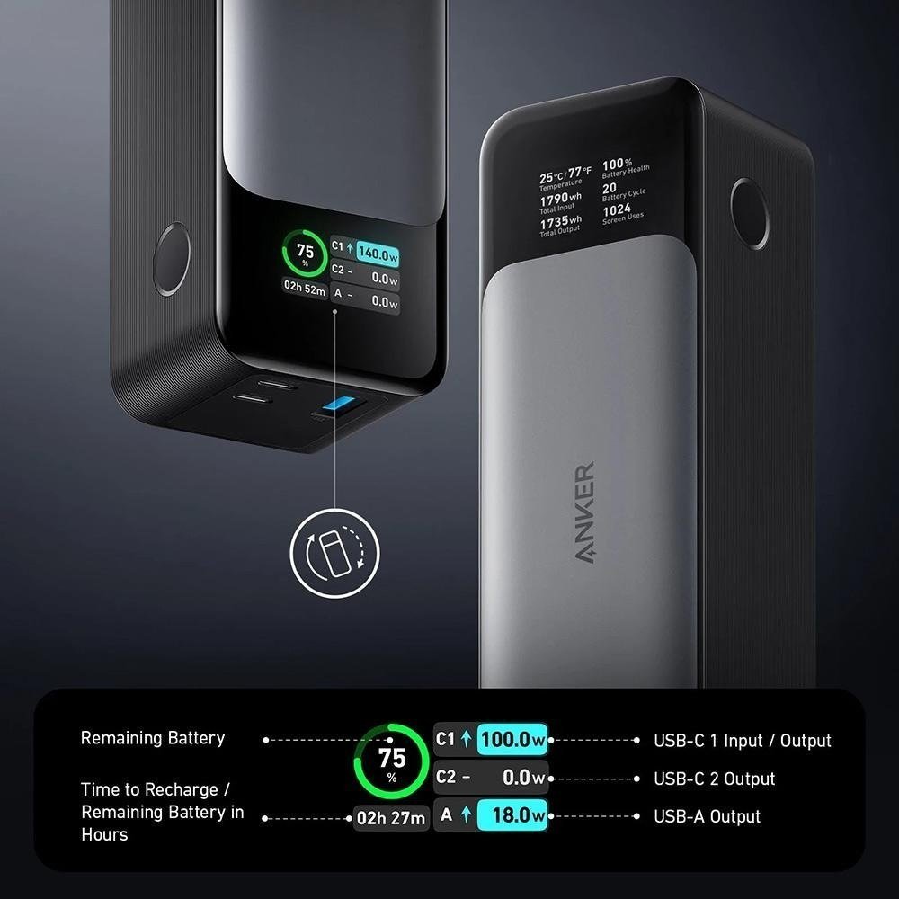 美品ANKER 737 Power Bank (PowerCore 24000) Anker 737 Power Bank (PowerCore 24000) | 大容量モバイル