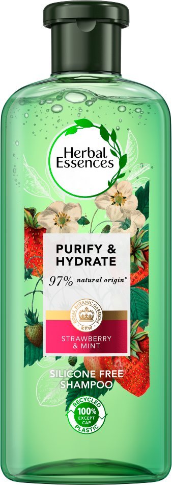 Herbal Essences Herbal Essences Strawberry & Mint Szampon oczyszczający inawilżający do każdego rodzaju włosów 1