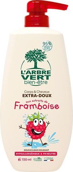 Larbre Vert Żel pod prysznic L'ARBRE VERT Kids 3in1 Raspberry 720 ml 1