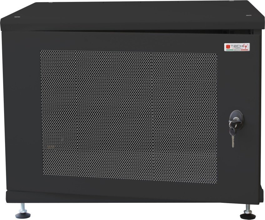 TECHLY Wandschrank 19 Zoll Flat - 9 Einheiten Grau RAL7035