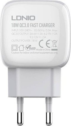 Ładowarka LDNIO Ładowarka sieciowa LDNIO A1306Q 18W + kabel USB-C 1