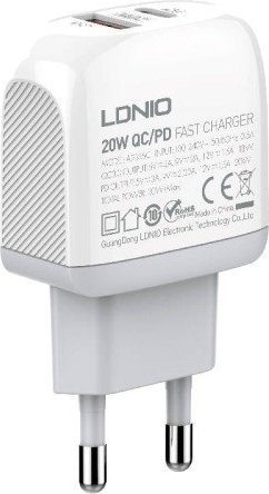 Ładowarka LDNIO Ładowarka sieciowa LDNIO A2316C USB, USB-C + kabel USB-C - Lightning 1