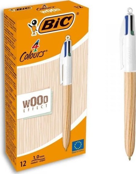 Bic Pióro Bic Wood Effect 0,32 mm Wielokolorowy (12 Sztuk) 1