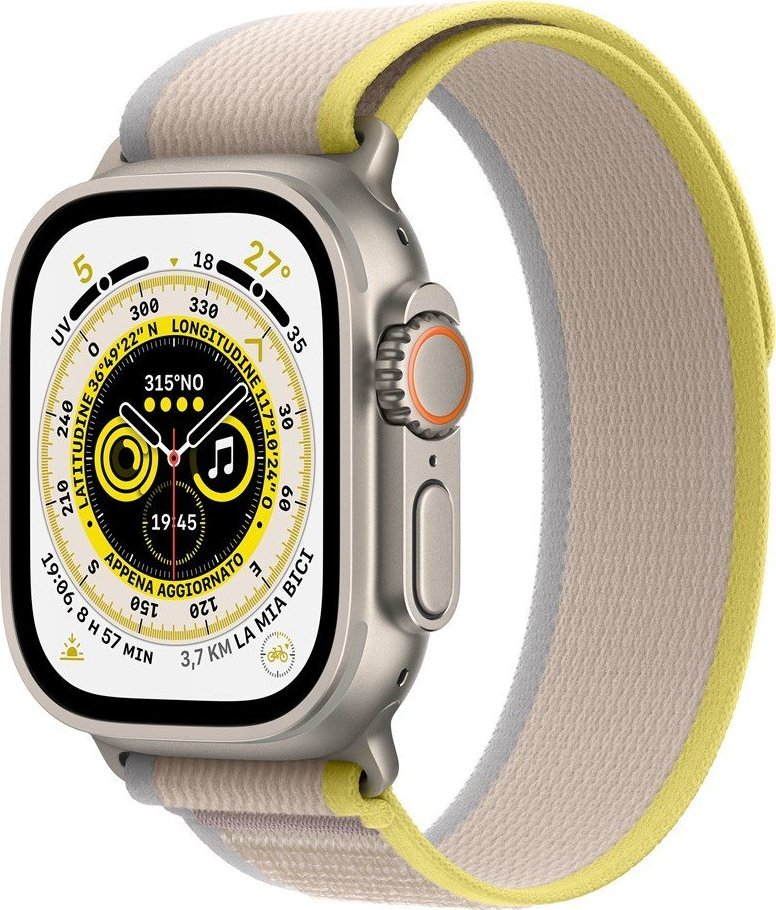 Smartwatch Apple Apple Watch Ultra Cellular 49mm Titanium Case with Yellow/Beige Trail Loop S/M 1