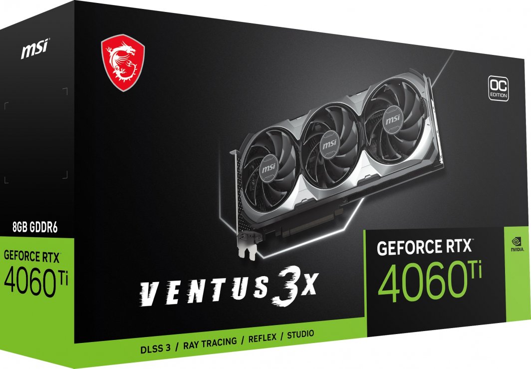 MSI GeForce RTX 4060 Ti Ventus 3X OC 8GB GDDR6 - Karta graficzna