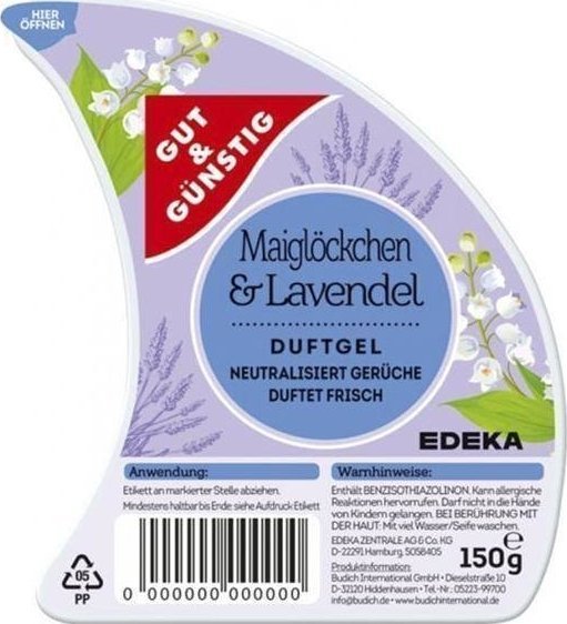 Edeka G&G Maiglckchen&Lavendel Odświeżacz Powietrza w Żelu 150 g 1