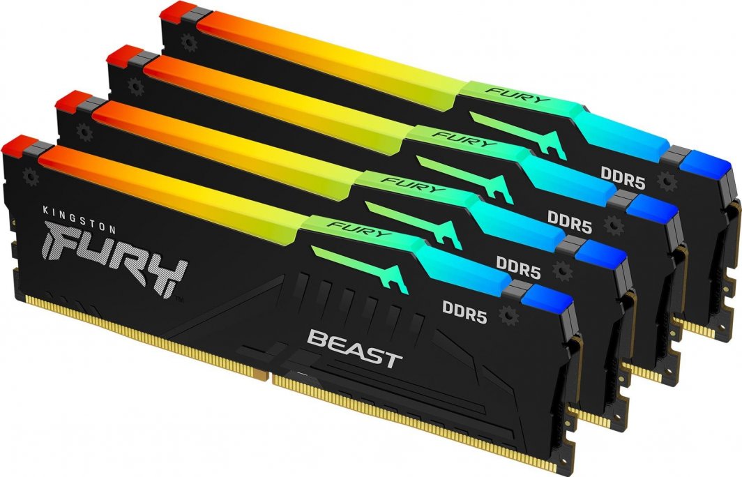 Pamięć Kingston Fury Beast RGB, DDR5, 64 GB, 6000MHz, CL40 (KF560C40BBAK4-64) 1
