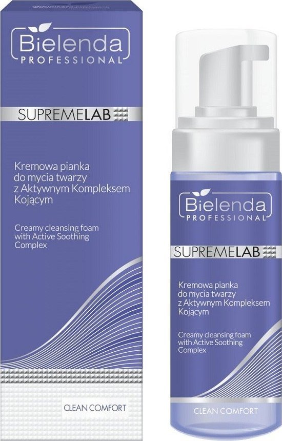 Bielenda BIELENDA PROFESSIONAL_SupremeLab Clean Comfort Creamy Cleansing Foam With Active Soothing Complex kremowa pianka do mycia twarzy z aktywnym kompleksem kojącym 150ml 1