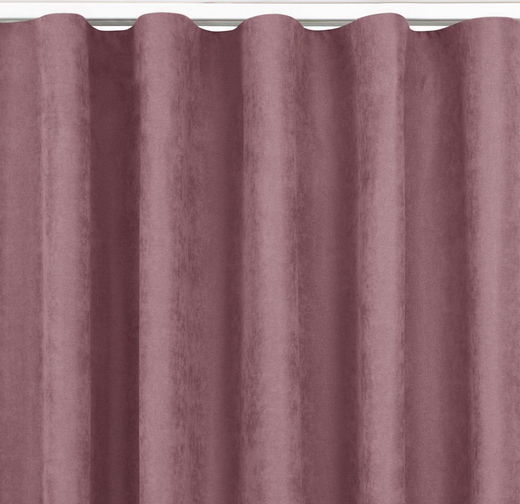 Homede Homede Zasłona MILANA szenilowa na taśmie wave 220x245 różowa 1