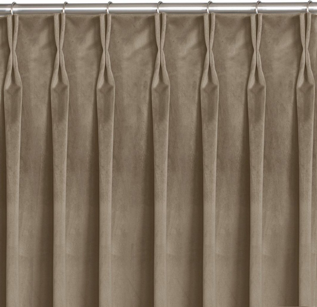 Homede Homede Zasłona VILA velvetowa na flexach 265x225 beżowa wzór 1 1