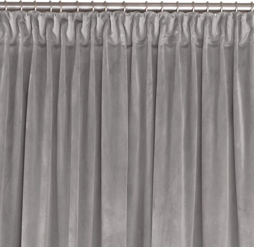 Homede Homede Zasłona VILA velvetowa na taśmie smok 135x300 szara wzór 1 1