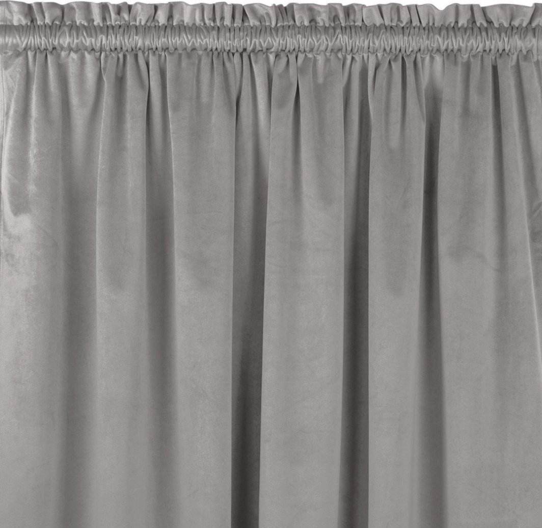 Homede Homede Zasłona VILA velvetowa z tunelem 200x175 szara wzór 2 1