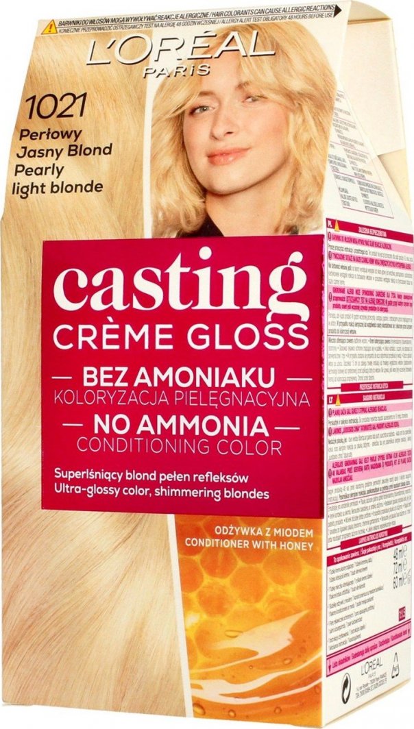L’Oréal Paris Pontonchutz Crème Glanz – Haarfarbe Ohne Ammoniak, 1021 Blond Klar Pearl, Für Geschütztes & Glänzendes Haar