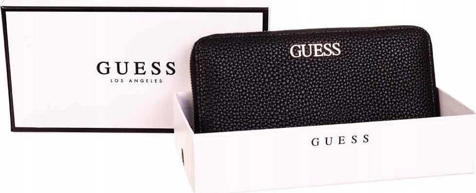 Guess Guess, Alby, Leather, Wallet, SLG Large Zip, Black, For Women For Women 1
