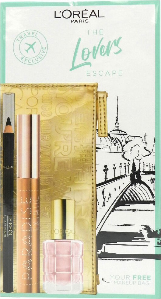 L’Oreal Paris The Lovers Escape Set L'Oreal Paris: Paradise Extatic, Volumizing, Mascara, Black, 6.4 ml + The Lovers Escape, Nail Polish, Richie Vernis, 13.5 ml +  Le Khol By Superliner, Kohl Eyeliner, 101, Black, 1.2 g For Women 1
