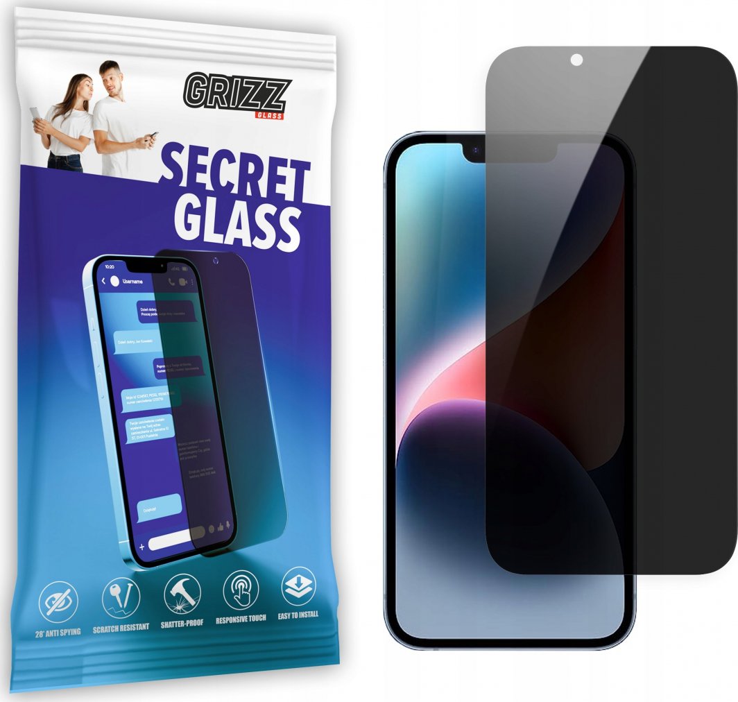 GrizzGlass Szkło prywatyzujące GrizzGlass SecretGlass Apple iPhone 14 1