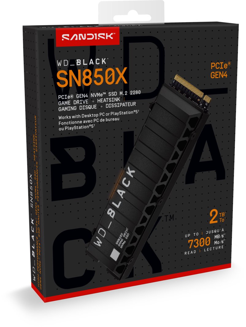 SanDisk Black SN850X 2TB M.2 2280 PCI-E x4 Gen4 NVMe