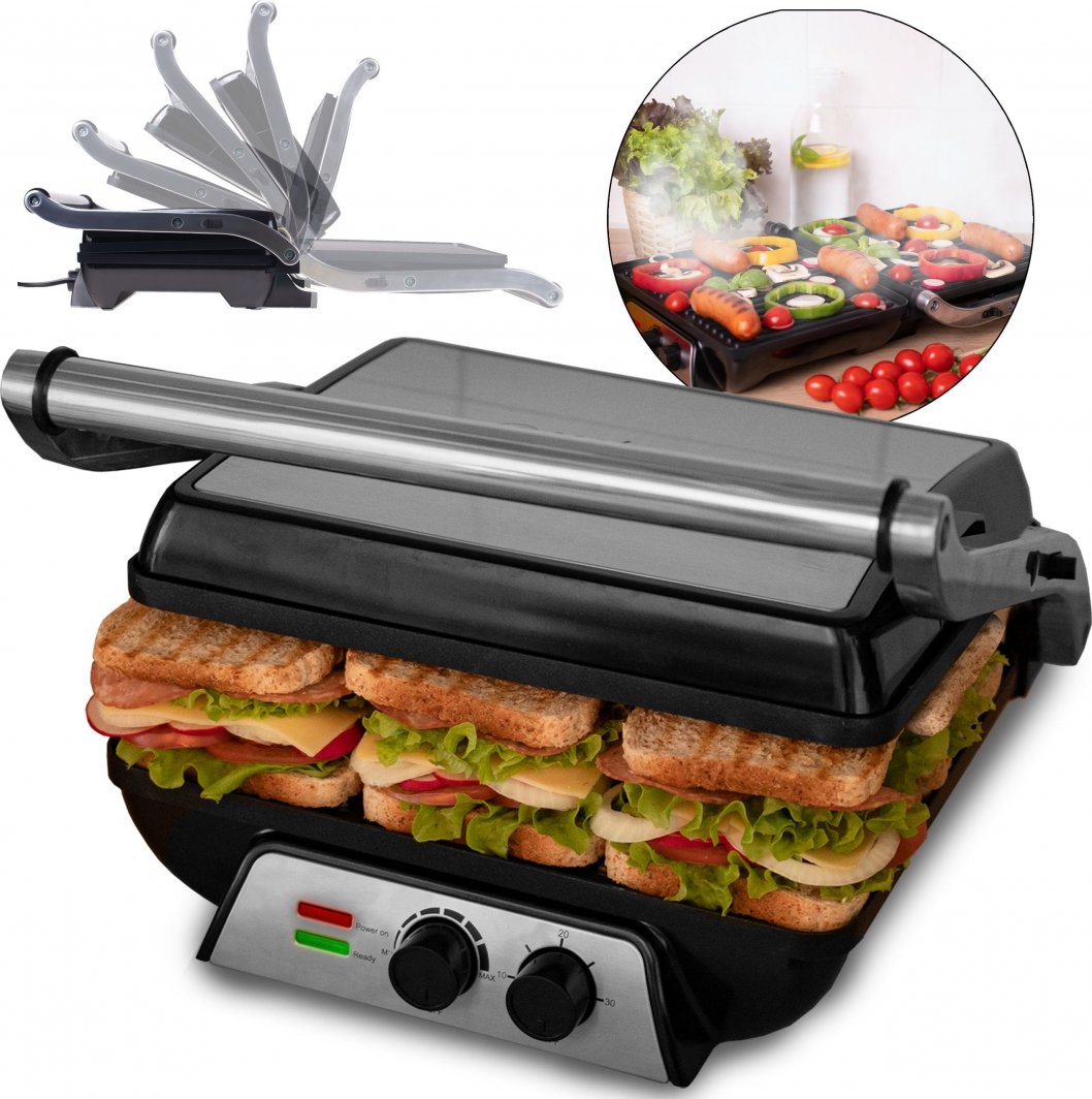 Grill elektryczny Maltec Grill Elektryczny Opiekacz XXL Rozkładany SM2500W 1