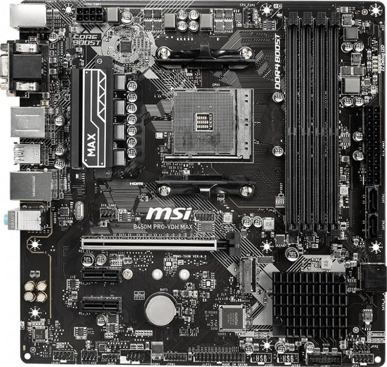 Płyta główna MSI Płyta główna MSI B450M PRO-VDH MAX (AM4 4x DDR4 DIMM Mini ATX) 1