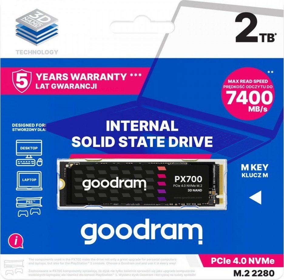 GoodRam PX700 2TB 2280 PCI-E x4 Gen4 NVMe (SSDPR-PX700-02T-80