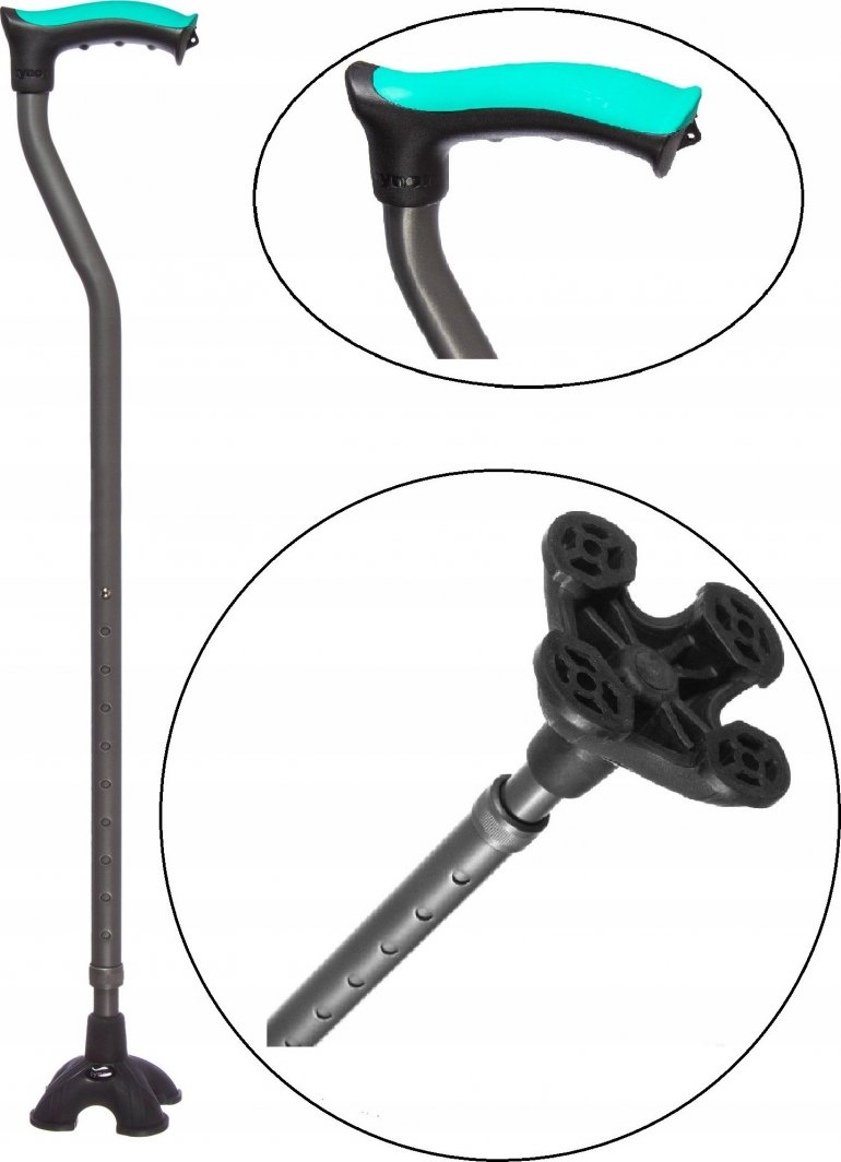 TYNOR Laska rehabilitacyjna inwalidzka czwórnóg podpórka 1