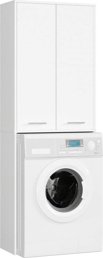 Fabryka Mebli Akord Słupek łazienkowy FIN 180 cm nad pralkę regał 2 drzwi - biały 1