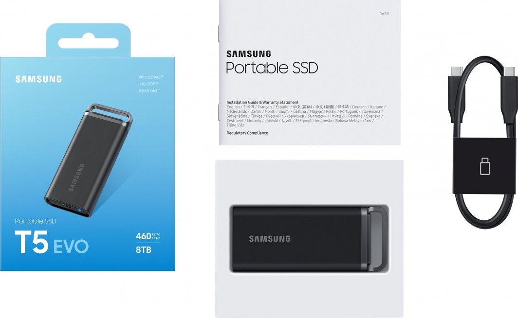 Samsung T5 EVO 8TB Czarny (MU−PH8T0S/EU) - Dysk zewnętrzny