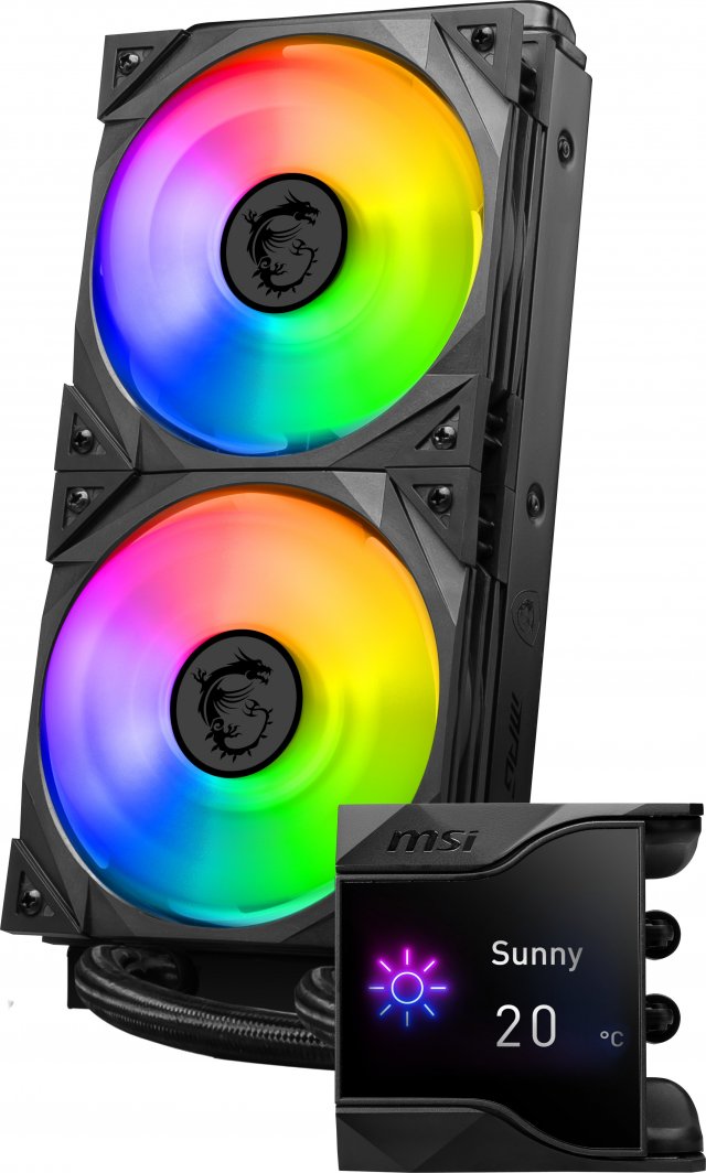 MSI MPG CORELIQUID D240 2.4インチ MSI、2.4型液晶を搭載した簡易水冷CPUクーラー「MPG CORELIQUID
