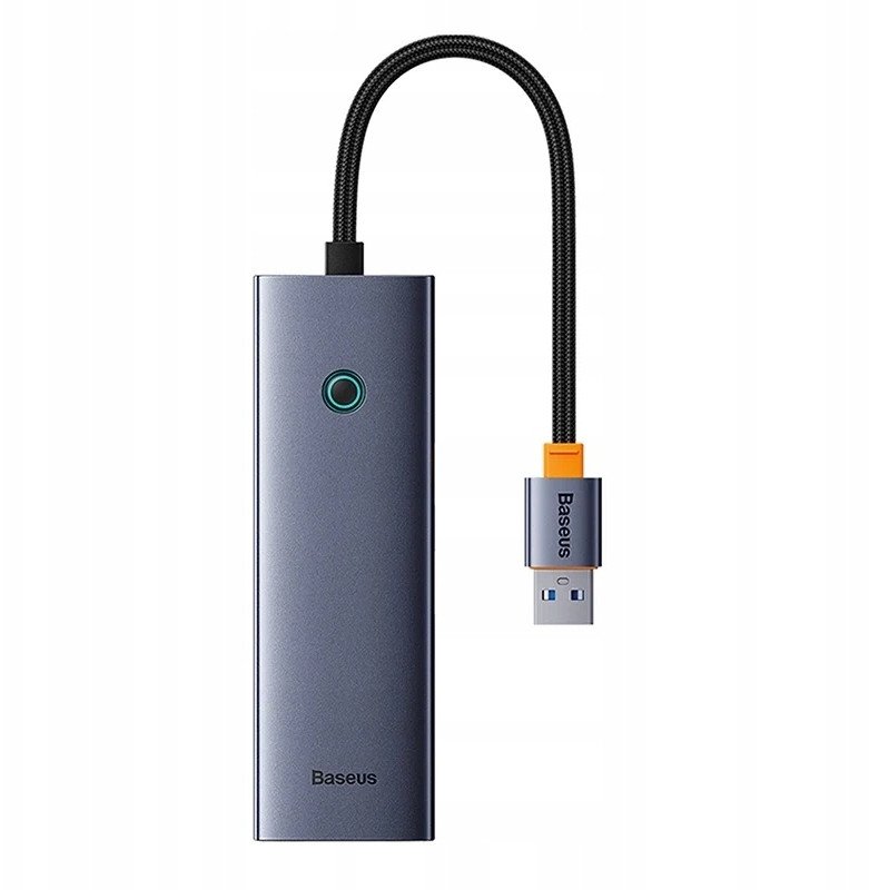 Stacja/replikator Baseus OS-Baseus UltraJoy Series 4-Port HUB Space Grey（USBA to USB3.0*3+RJ45*1） 1